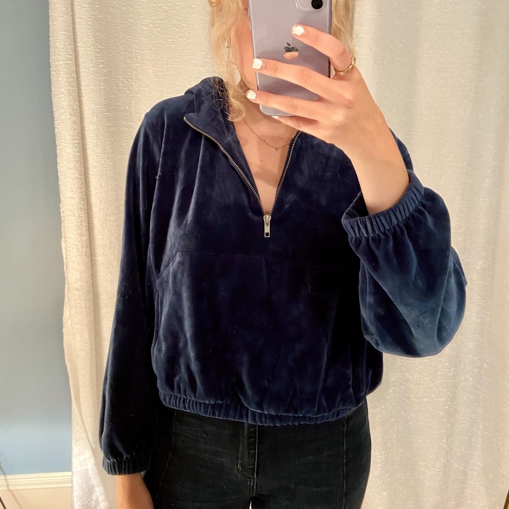 BP. (Nordstrom) velour navy zipper hoodie